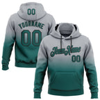 Custom Stitched Gray Midnight Green-Black Fade Fashion Sports Pullover Sweatshirt Hoodie