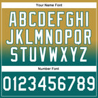 Custom Stitched Old Gold White-Teal Fade Fashion Sports Pullover Sweatshirt Hoodie