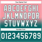 Custom Stitched Medium Pink White-Teal Fade Fashion Sports Pullover Sweatshirt Hoodie