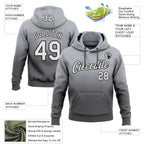 Custom Stitched Gray White Steel Gray-Black Fade Fashion Sports Pullover Sweatshirt Hoodie