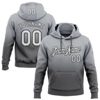Custom Stitched Gray White Steel Gray-Black Fade Fashion Sports Pullover Sweatshirt Hoodie
