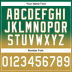 Custom Stitched Kelly Green White-Old Gold Fade Fashion Sports Pullover Sweatshirt Hoodie