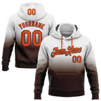 Custom Stitched White Orange-Brown Fade Fashion Sports Pullover Sweatshirt Hoodie