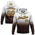 Custom Stitched White Old Gold-Brown Fade Fashion Sports Pullover Sweatshirt Hoodie