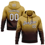 Custom Stitched Old Gold White-Brown Fade Fashion Sports Pullover Sweatshirt Hoodie