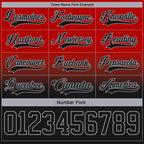 Custom Red Black-Gray Fade Fashion Hockey Lace Neck Jersey