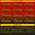 Custom Red Black-Yellow Fade Fashion Hockey Lace Neck Jersey