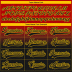 Custom Red Black-Yellow Fade Fashion Hockey Lace Neck Jersey