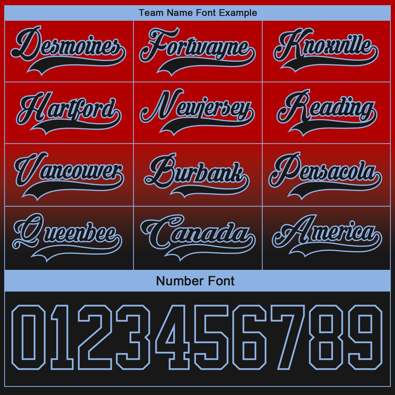 Custom Red Black-Light Blue Fade Fashion Hockey Lace Neck Jersey