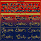 Custom Red Navy-Old Gold Fade Fashion Hockey Lace Neck Jersey