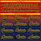 Custom Red Navy-Yellow Fade Fashion Hockey Lace Neck Jersey