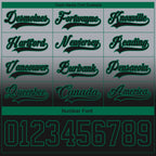 Custom Gray Black-Kelly Green Fade Fashion Hockey Lace Neck Jersey