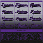 Custom Gray Black-Purple Fade Fashion Hockey Lace Neck Jersey