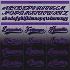 Custom Gray Black-Purple Fade Fashion Hockey Lace Neck Jersey
