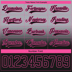 Custom Gray Black-Pink Fade Fashion Hockey Lace Neck Jersey