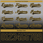 Custom Gray Black-Old Gold Fade Fashion Hockey Lace Neck Jersey