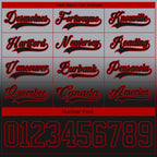 Custom Gray Black-Red Fade Fashion Hockey Lace Neck Jersey