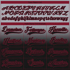 Custom Gray Black-Crimson Fade Fashion Hockey Lace Neck Jersey