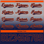 Custom Gray Navy-Orange Fade Fashion Hockey Lace Neck Jersey