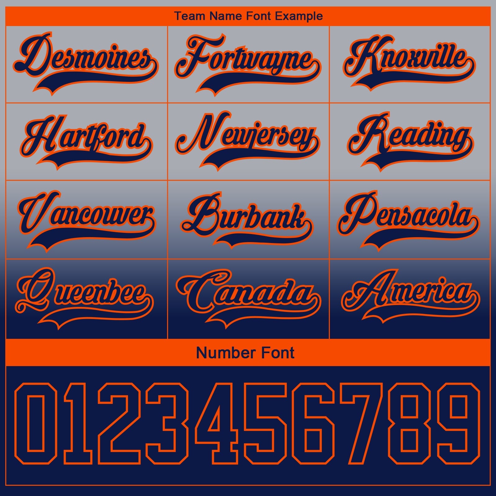 Custom Gray Navy-Orange Fade Fashion Hockey Lace Neck Jersey