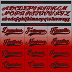 Custom Gray Black-Red Fade Fashion Hockey Lace Neck Jersey