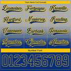 Custom Gray Royal-Yellow Fade Fashion Hockey Lace Neck Jersey