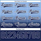 Custom Light Blue Navy-White Fade Fashion Hockey Lace Neck Jersey