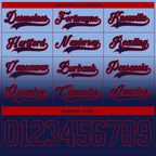 Custom Light Blue Navy-Red Fade Fashion Hockey Lace Neck Jersey