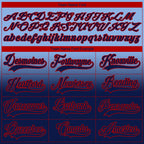 Custom Light Blue Navy-Red Fade Fashion Hockey Lace Neck Jersey
