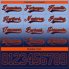 Custom Light Blue Navy-Orange Fade Fashion Hockey Lace Neck Jersey
