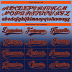 Custom Light Blue Navy-Orange Fade Fashion Hockey Lace Neck Jersey