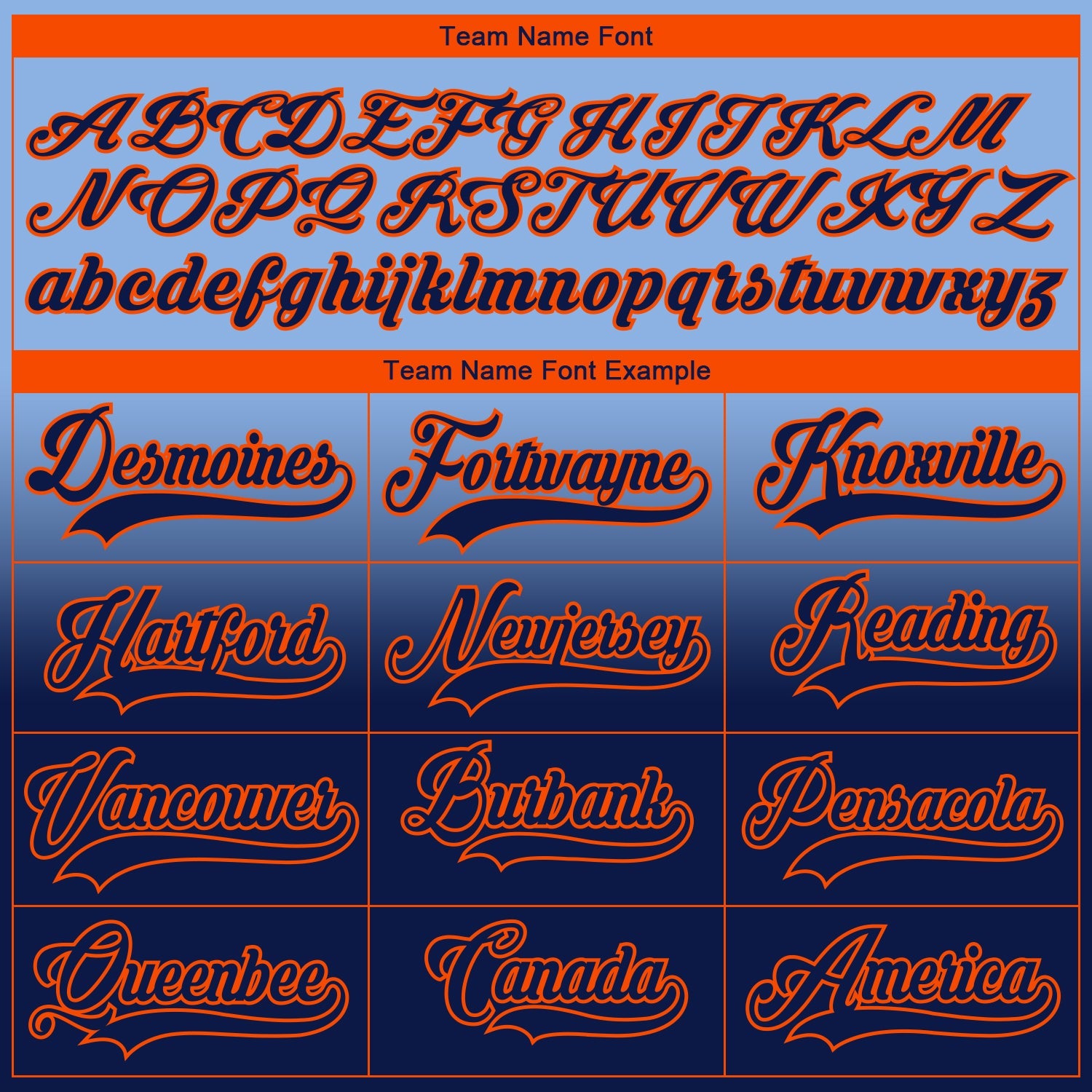 Custom Light Blue Navy-Orange Fade Fashion Hockey Lace Neck Jersey