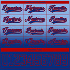 Custom Light Blue Royal-Red Fade Fashion Hockey Lace Neck Jersey