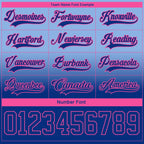 Custom Light Blue Royal-Pink Fade Fashion Hockey Lace Neck Jersey