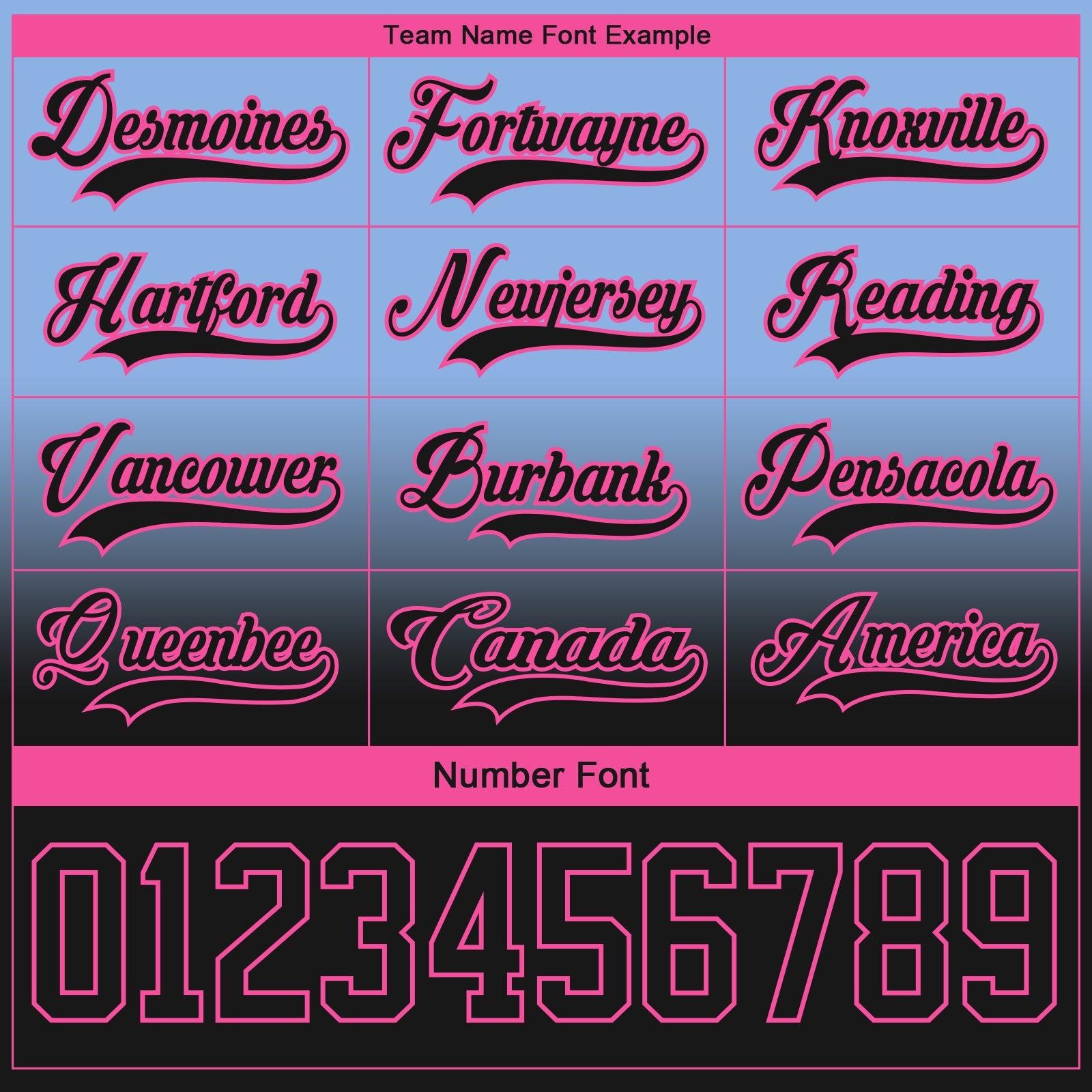 Custom Light Blue Black-Pink Fade Fashion Hockey Lace Neck Jersey