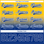 Custom Yellow Royal-White Fade Fashion Hockey Lace Neck Jersey