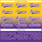 Custom Yellow Purple-White Fade Fashion Hockey Lace Neck Jersey