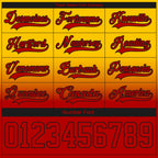 Custom Yellow Red-Black Fade Fashion Hockey Lace Neck Jersey