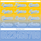 Custom Yellow Light Blue-White Fade Fashion Hockey Lace Neck Jersey