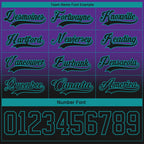 Custom Purple Black-Teal Fade Fashion Hockey Lace Neck Jersey