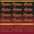 Custom Black Crimson-Old Gold Fade Fashion Hockey Lace Neck Jersey