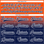 Custom Orange Navy-White Fade Fashion Hockey Lace Neck Jersey