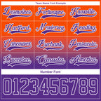 Custom Orange Purple-White Fade Fashion Hockey Lace Neck Jersey