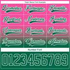 Custom Pink Kelly Green-White Fade Fashion Hockey Lace Neck Jersey