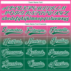 Custom Pink Kelly Green-White Fade Fashion Hockey Lace Neck Jersey