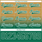 Custom Old Gold Kelly Green-White Fade Fashion Hockey Lace Neck Jersey