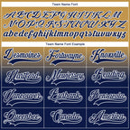 Custom Old Gold Navy-White Fade Fashion Hockey Lace Neck Jersey