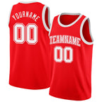 Custom Fire Red White Authentic Basketball Jersey