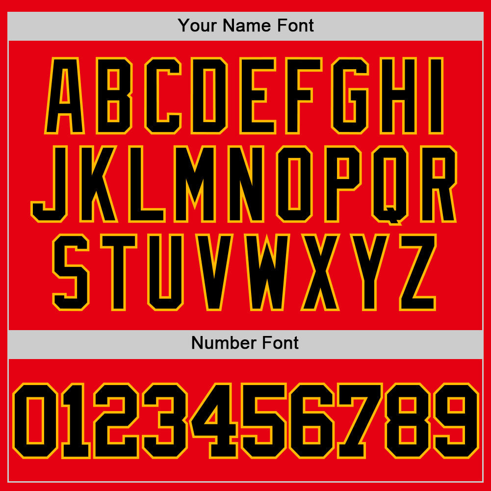 Custom Fire Red Black-Gold Authentic Basketball Jersey