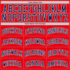 Custom Fire Red Navy-White Authentic Basketball Jersey